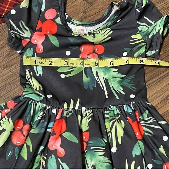 Dot Dot Smile 2 Twirl Holiday Dresses Red White Green Black Size 6-12 Months - Picture 7 of 10